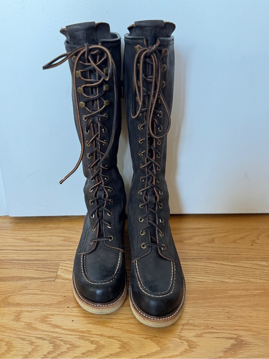 Frye Shoes - VINTAGE Frye Dakota Tall Knee-High Lace Up Leather Boots - Near Mint - Size 9